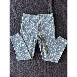 Athleta Elation Textured Seafoam Green Floral Cropped Leggings 25" Waist